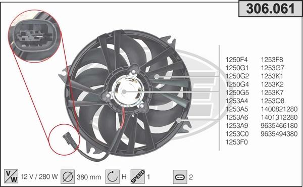 AHE 306.061 - Fan, radiator autospares.lv