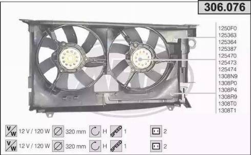 AHE 306.076 - Fan, radiator autospares.lv