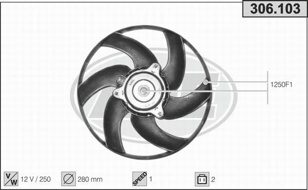 AHE 306.103 - Fan, radiator autospares.lv