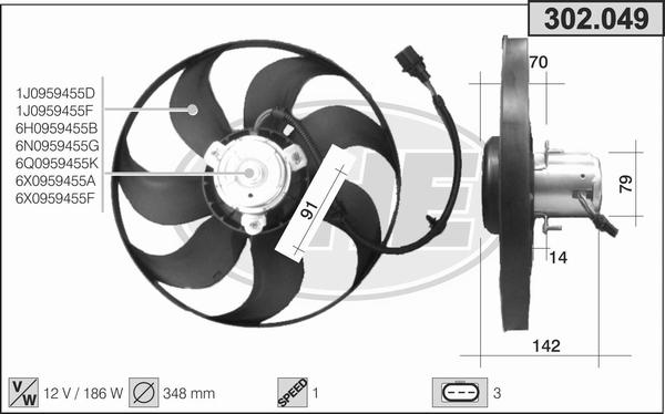 AHE 302.049 - Fan, radiator autospares.lv