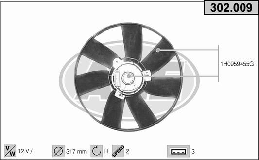 AHE 302.009 - Fan, radiator autospares.lv
