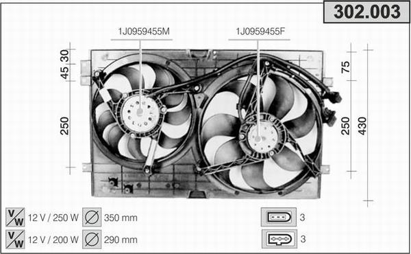 AHE 302.003 - Fan, radiator autospares.lv