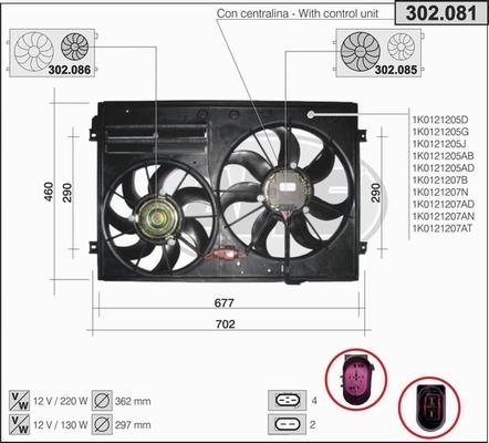 AHE 302.081 - Fan, radiator autospares.lv