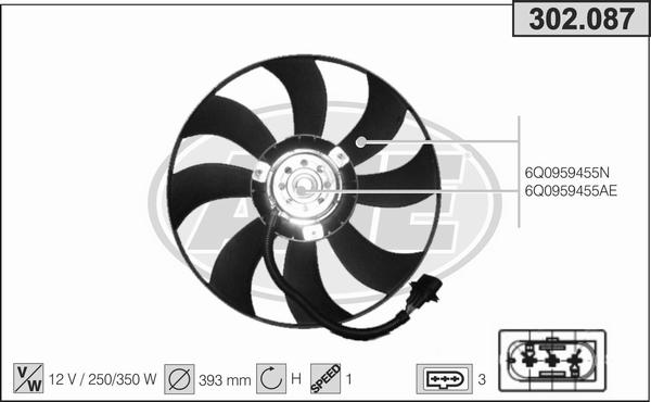 AHE 302.087 - Fan, radiator autospares.lv
