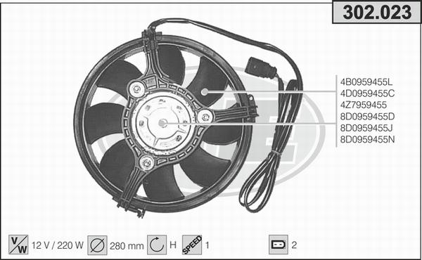 AHE 302.023 - Fan, radiator autospares.lv