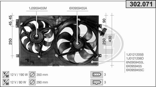 AHE 302.071 - Fan, radiator autospares.lv