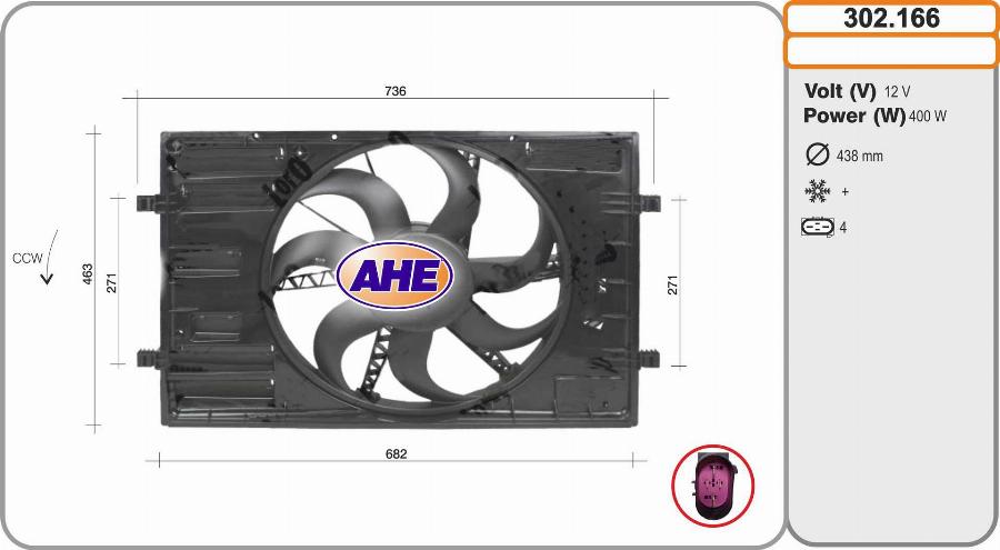 AHE 302.166 - Fan, radiator autospares.lv