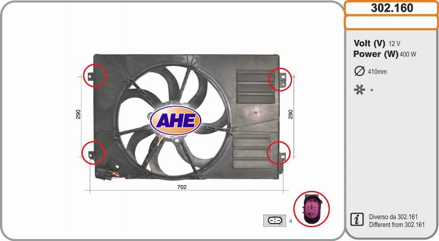 AHE 302.160 - Fan, radiator autospares.lv