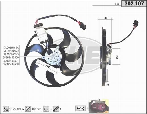 AHE 302.107 - Fan, radiator autospares.lv