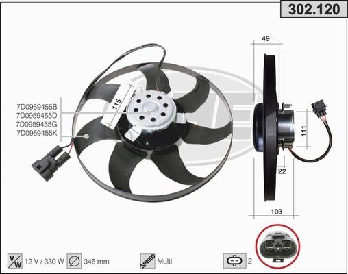 AHE 302.120 - Fan, radiator autospares.lv