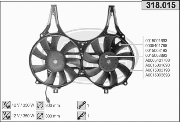 AHE 318.015 - Fan, radiator autospares.lv