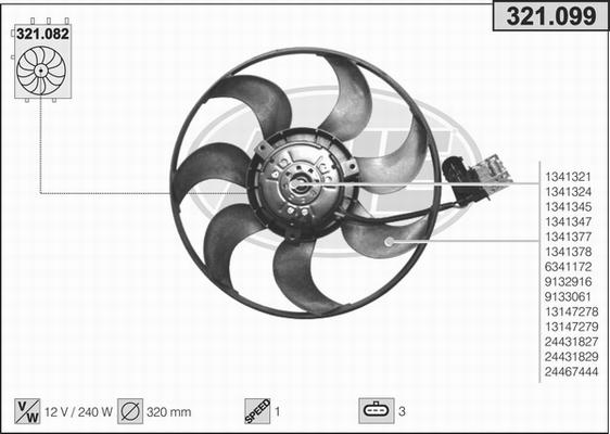 AHE 321.099 - Fan, radiator autospares.lv