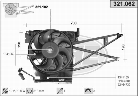 AHE 321.062 - Fan, radiator autospares.lv