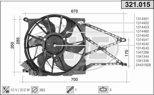 AHE 321.015 - Fan, radiator autospares.lv