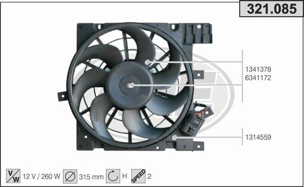 AHE 321.085 - Fan, radiator autospares.lv
