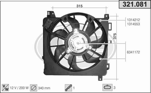 AHE 321.081 - Fan, radiator autospares.lv