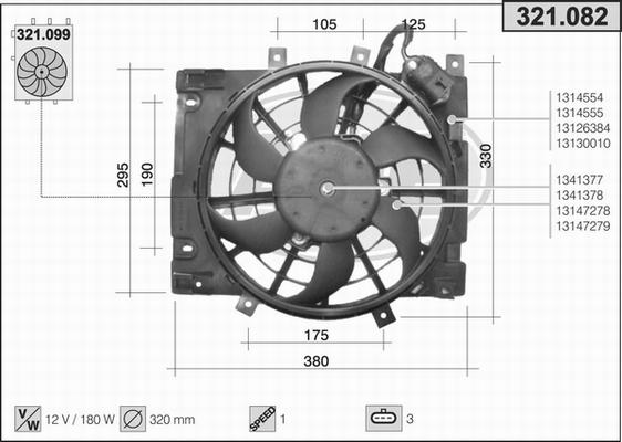 AHE 321.082 - Fan, radiator autospares.lv