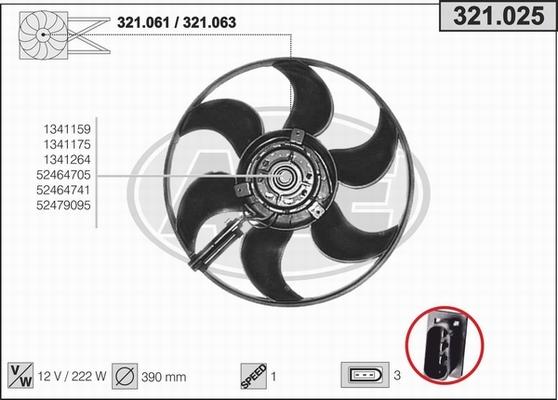 AHE 321.025 - Fan, radiator autospares.lv