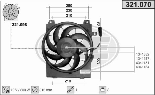 AHE 321.070 - Fan, radiator autospares.lv