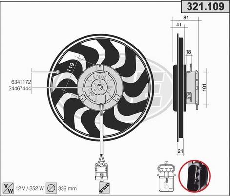 AHE 321.109 - Fan, radiator autospares.lv
