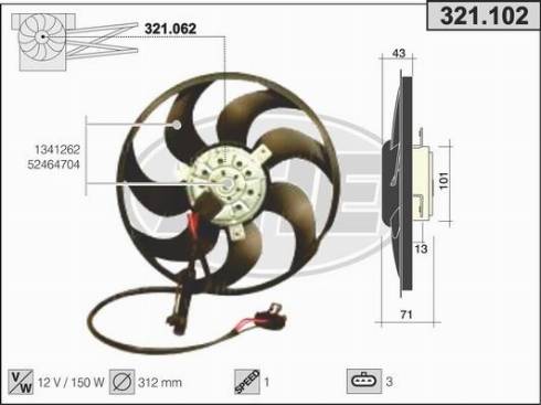 AHE 321.102 - Fan, radiator autospares.lv