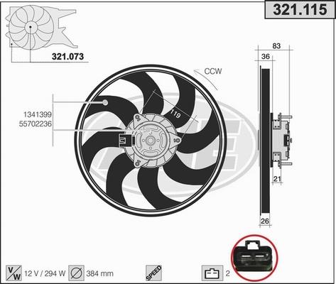 AHE 321.115 - Fan, radiator autospares.lv