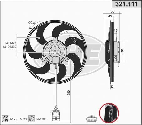 AHE 321.111 - Fan, radiator autospares.lv