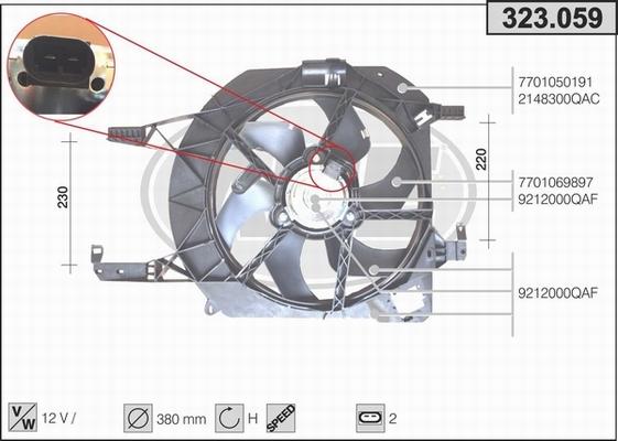 AHE 323.059 - Fan, radiator autospares.lv