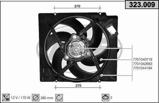 AHE 323.009 - Fan, radiator autospares.lv