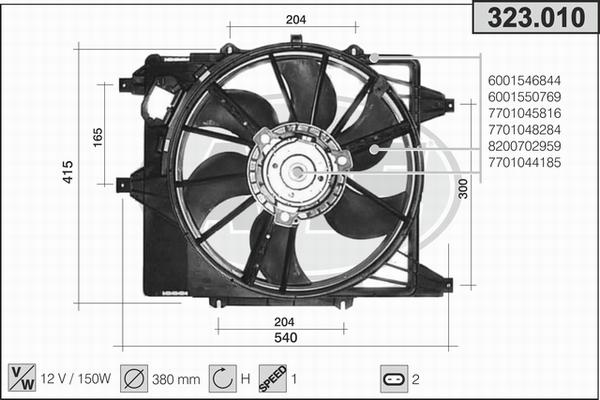 AHE 323.010 - Fan, radiator autospares.lv