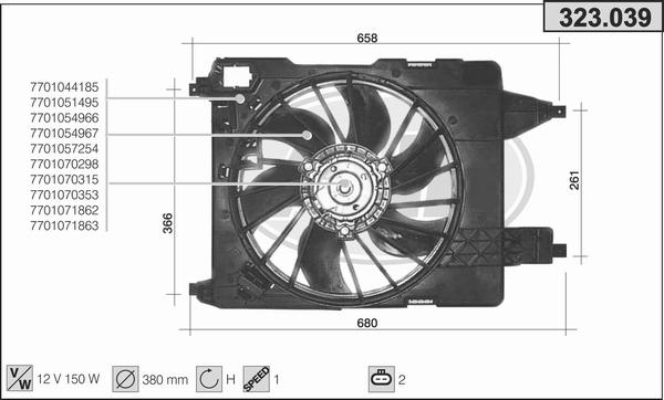 AHE 323.039 - Fan, radiator autospares.lv