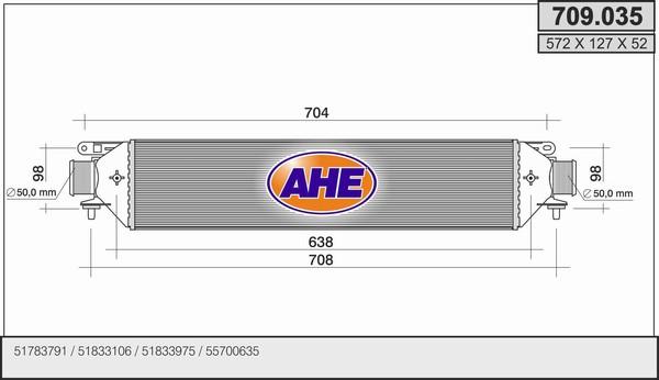 AHE 709.035 - Intercooler, charger autospares.lv