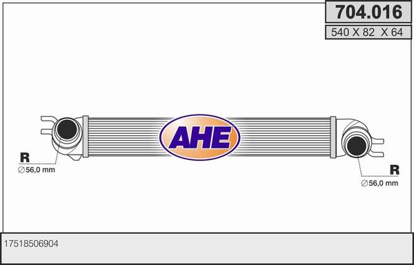 AHE 704.016 - Intercooler, charger autospares.lv