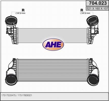 AHE 704.023 - Intercooler, charger autospares.lv