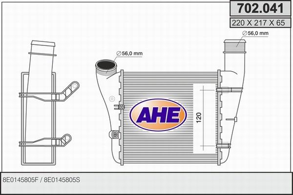 AHE 702.041 - Intercooler, charger autospares.lv