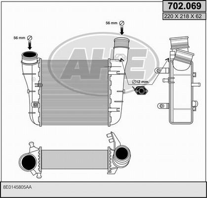 AHE 702.069 - Intercooler, charger autospares.lv