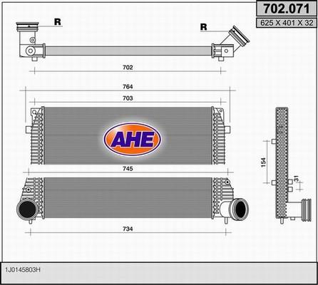AHE 702.071 - Intercooler, charger autospares.lv
