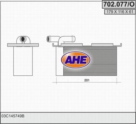 AHE 702.077/O - Intercooler, charger autospares.lv