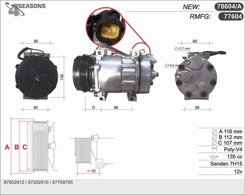 AHE 78604/A - Compressor, air conditioning autospares.lv