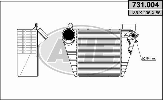 AHE 731.004 - Intercooler, charger autospares.lv