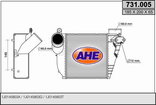 AHE 731.005 - Intercooler, charger autospares.lv