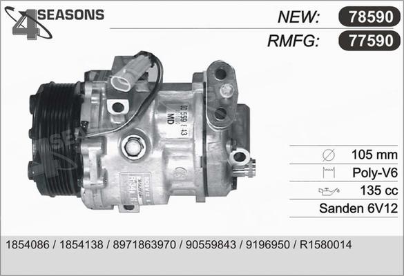 AHE 77590 - Compressor, air conditioning autospares.lv