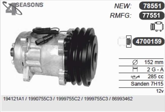 AHE 77551 - Compressor, air conditioning autospares.lv