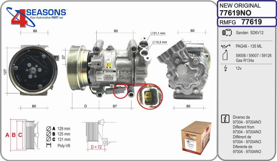 AHE 77619NO - Compressor, air conditioning autospares.lv