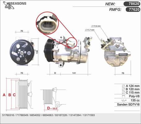 AHE 77620 - Compressor, air conditioning autospares.lv