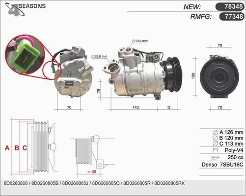 AHE 77348 - Compressor, air conditioning autospares.lv