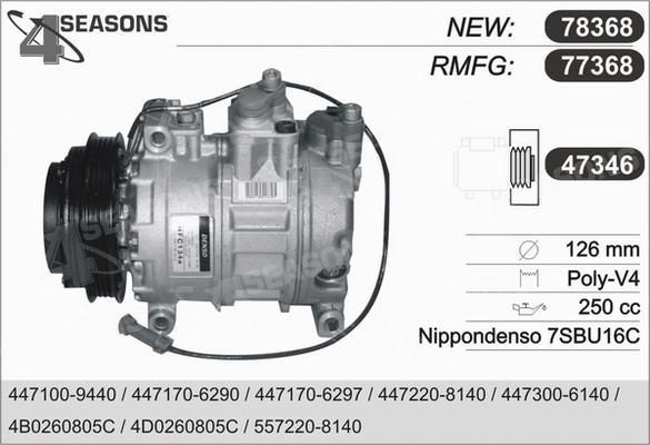 AHE 77368 - Compressor, air conditioning autospares.lv