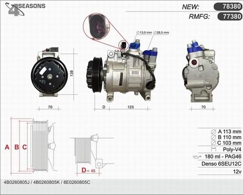 AHE 77380 - Compressor, air conditioning autospares.lv