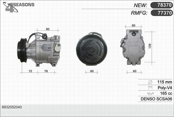 AHE 77370 - Compressor, air conditioning autospares.lv