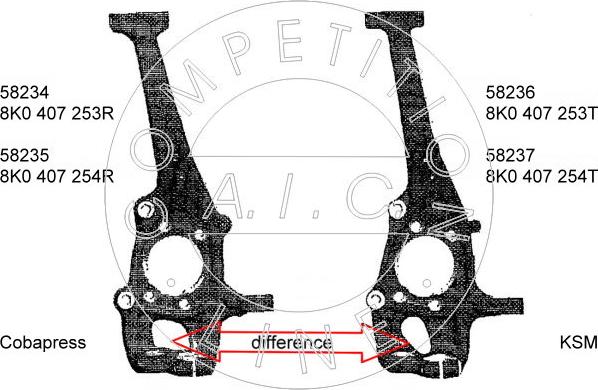 AIC 58234 - Steering Knuckle, wheel suspension autospares.lv